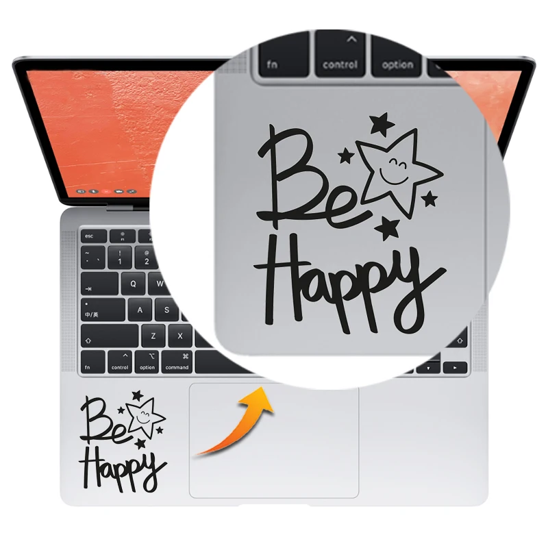 Be Happy Life Quote Laptop Sticker for Macbook Decal Pro 16