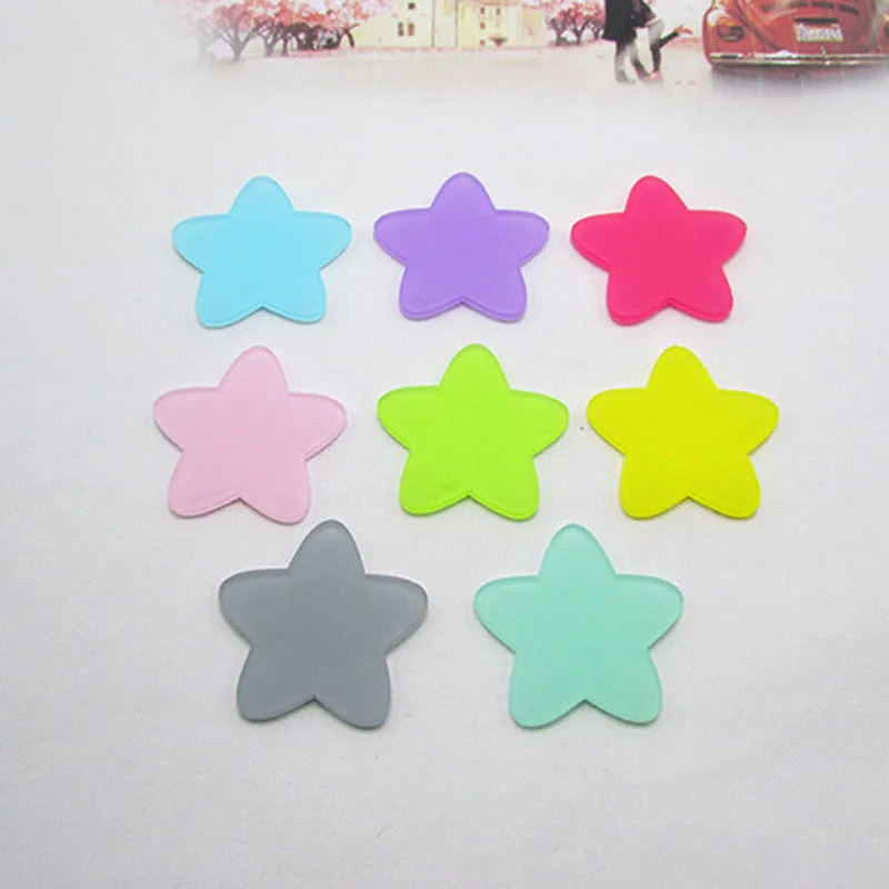 30pcs Acrylic Star Flatback Cabochon DIY Scrapbooking Decorative Craft Making 31mm