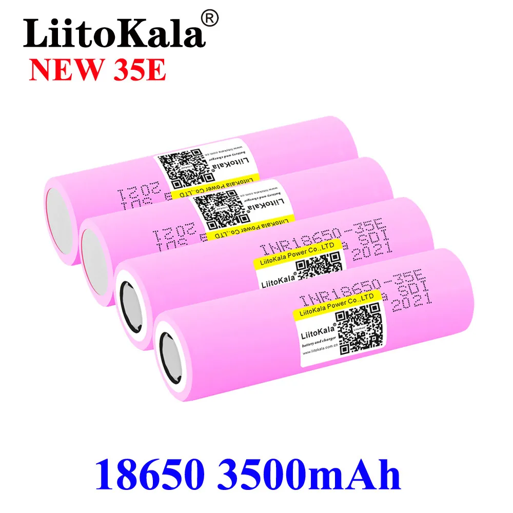 New Original LiitoKala INR18650 35E 3.7V 3500mAh 20A discharge INR18650 35E 18650 Li-ion battery 3.7v rechargable Battery