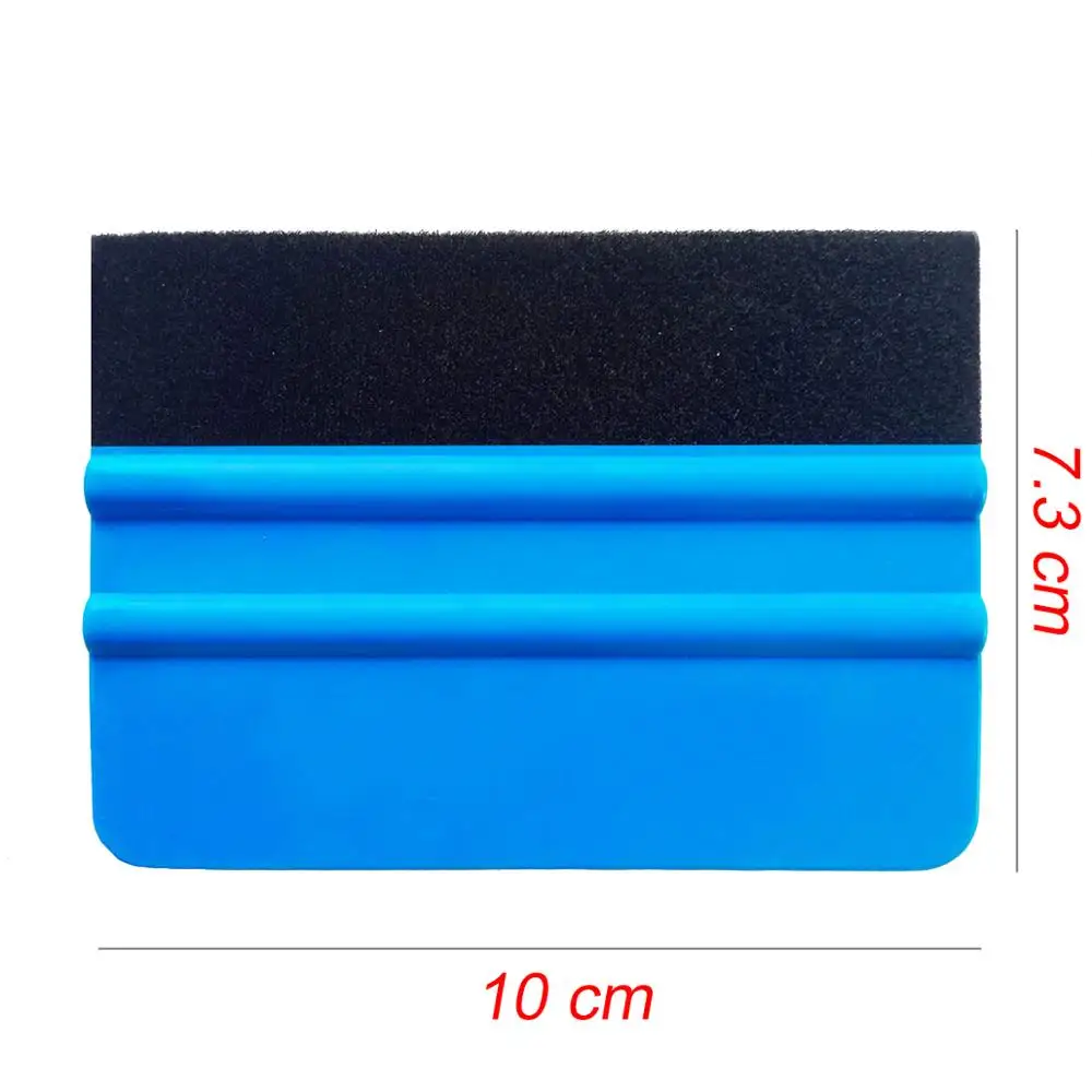 CNGZSY 10pcs Car Wrapping Squeegee Blue Felt Plastic Scraper Vinyl Cleaner Carbon Fiber Car Foil Film Wrap Cleaning Tools 10A02