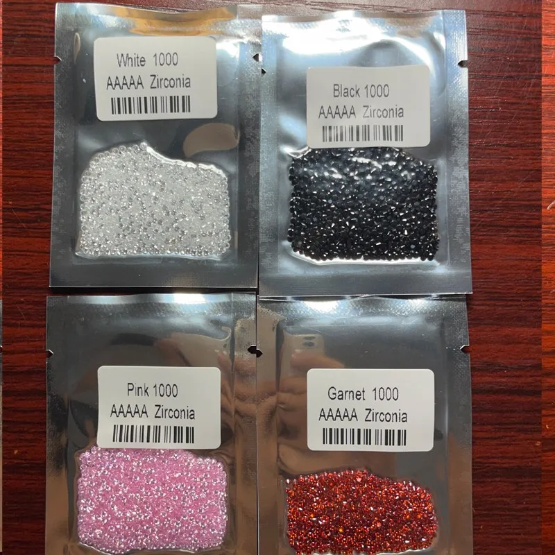 1000pcs 0.8~3.0mm Multicolor Loose CZ Stone Small size Round Brilliant Cut Cubic Zirconia Synthetic Gems For Jewelry