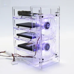 5-layer Cooling mobile hard disk bracket  for Raspberry pi 3B 3B+ 4B cluster case 2.5 SSD HDD transparent shell extended nas