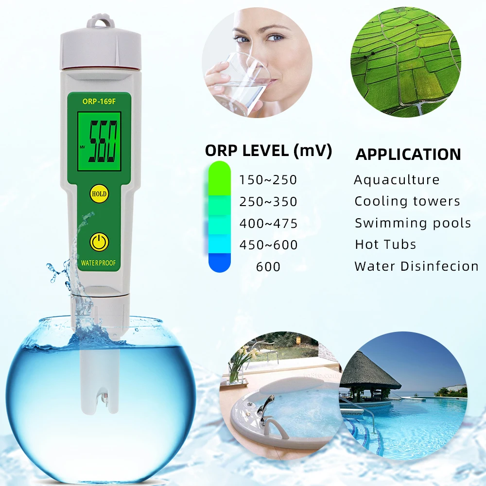 Digital ORP Tester ORP169F Waterproof ORP Meter 0 ~ ±1999mV Water Quality Tester for Aquarium and Swimming Pool 50%off