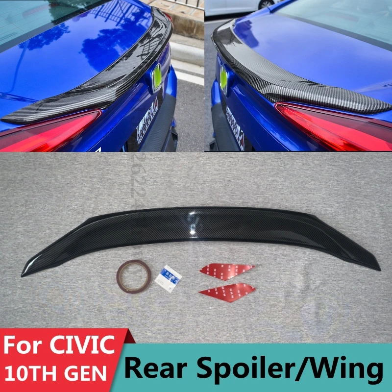 Car Spoiler Wing For Honda Civic 2016 17 18 19 Sedan ABS Plastic Material Trunk Lid Spoiler Small pressure wing For Civic 10 Gen