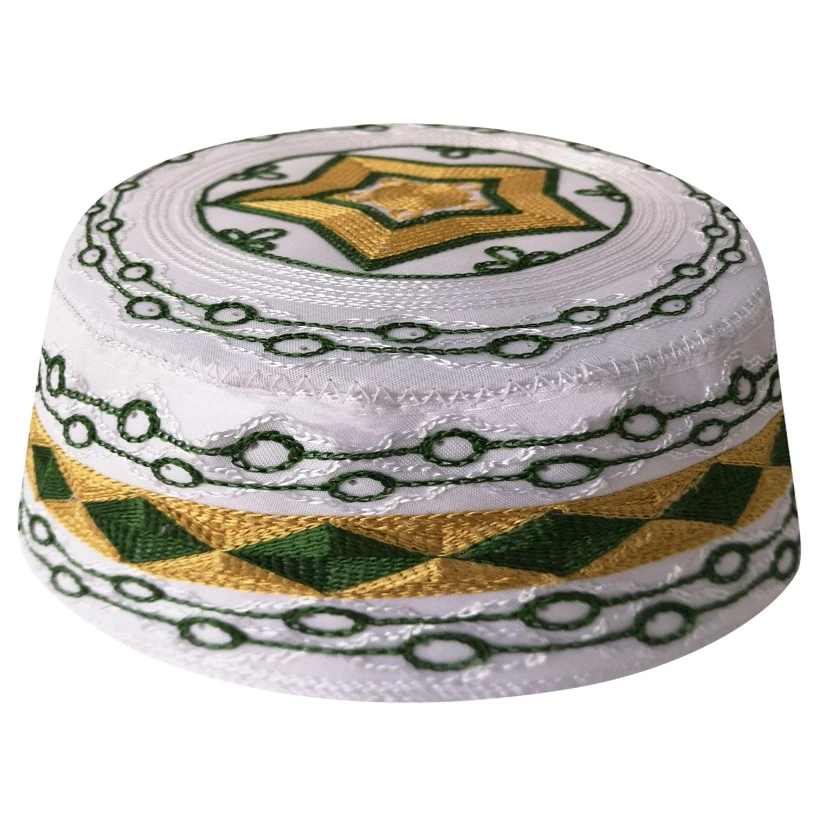 

New Arrival Topi Kufi Round Cap Brown Saudi Arabia Hats Jewish India Caps Embroidery Men Prayer Hat Eid Ramadan