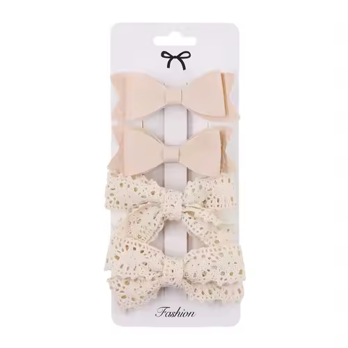 4Pcs/set Leopard Dot Print Bowknot Hair Bow Clips Baby Girls Lace Cotton Linen Barrettes Safety Hairpins Headwear Accessories - Image 15