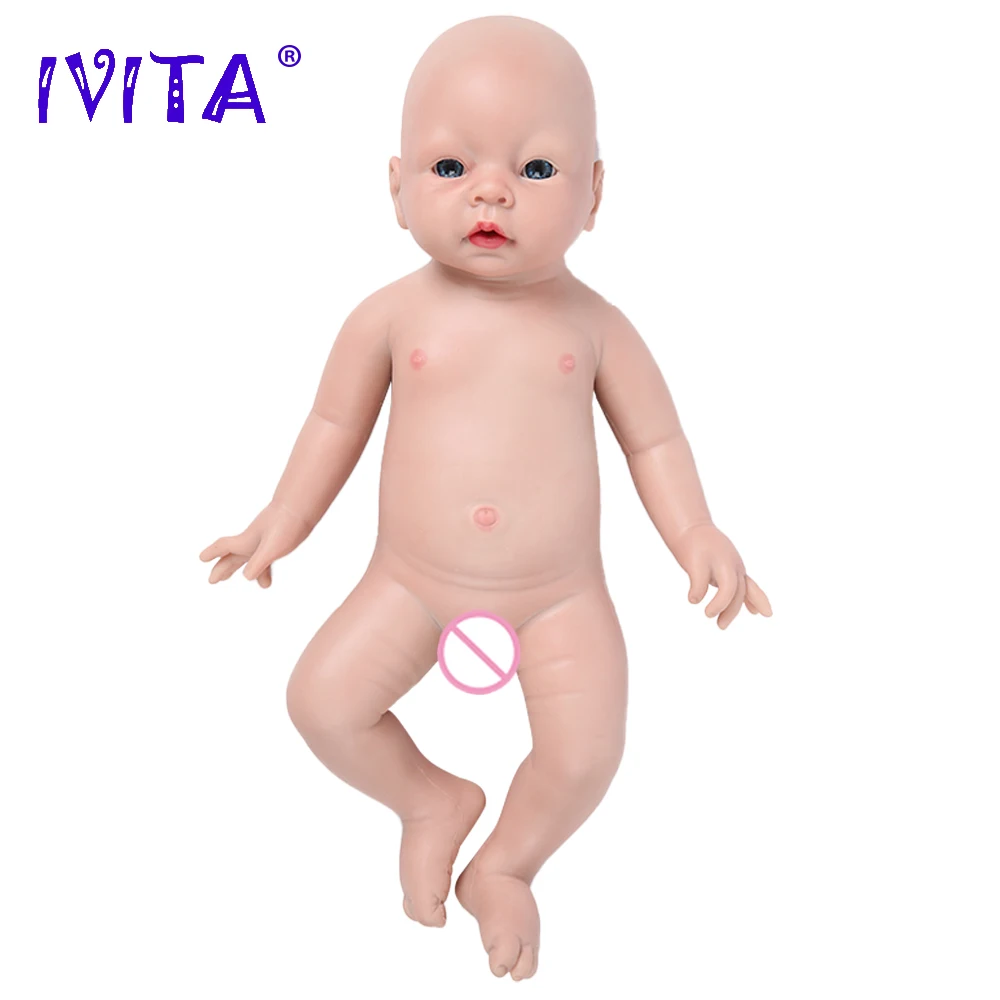 IVITA WG1506 20inch 3.2kg 100% Full Body Silicone Reborn Baby Doll Realistic Newborn Soft Doll with Clothes for Children Toys