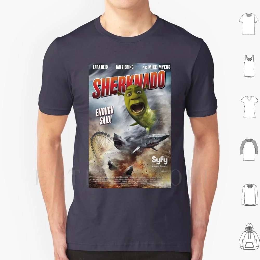Sherknado T Shirt Cotton Men DIY Print Shrek Sharknado Sherk Sherknado