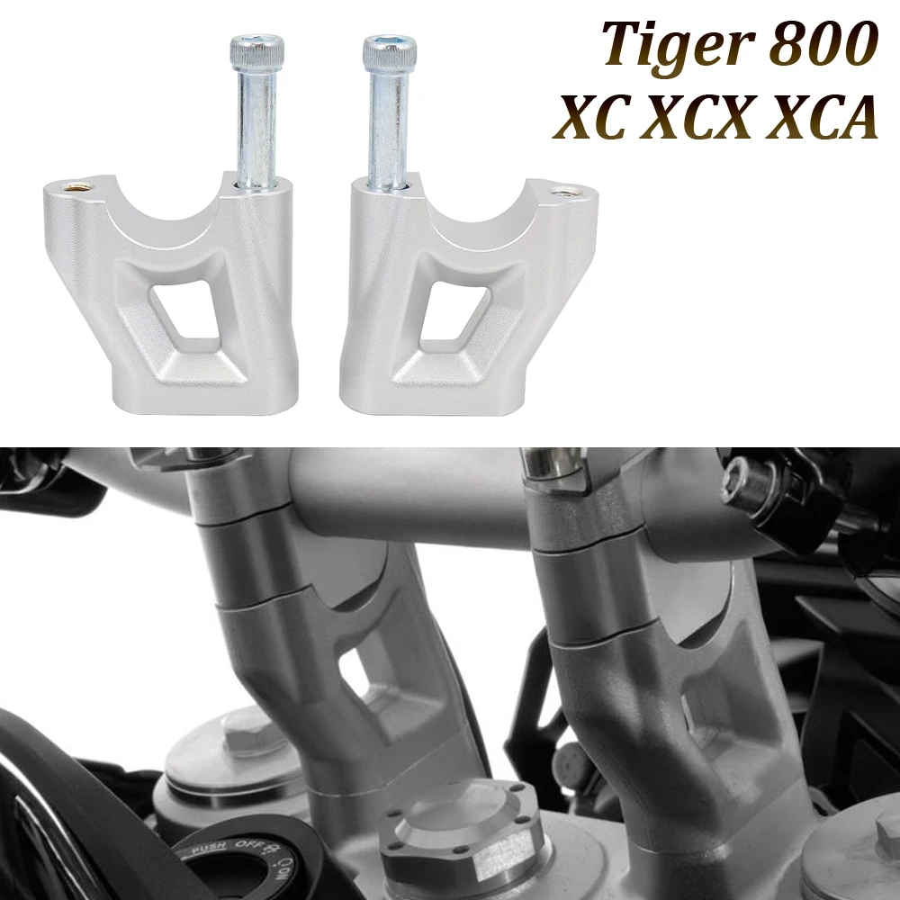 

Серебряный Для Tiger 800 XC XCX XCA, новые подставки для Руля Мотоцикла с офсетным адаптером высоты