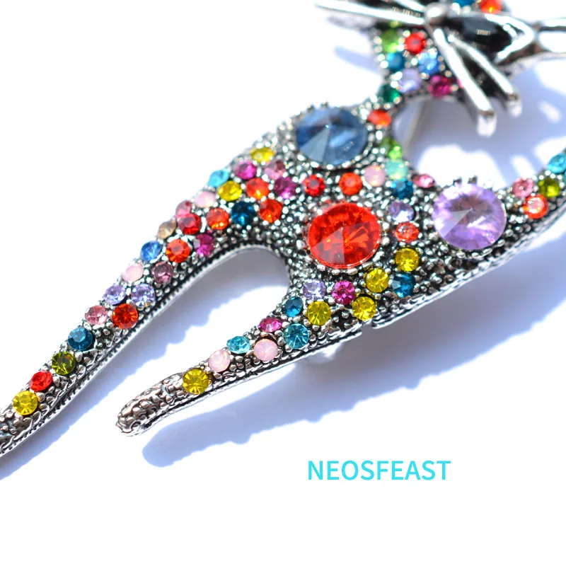 Cute Brooches for Women Rhinestone Cats Alloy Pin Mix Color Ladies Holiday Gifts Coat Garments Dress Accessories Fashion Jewelry