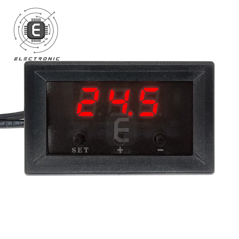 Controlador digital de temperatura lear w1209-50-110c dc 12v, termostato, controle de temperatura, placa com sensor de caixa