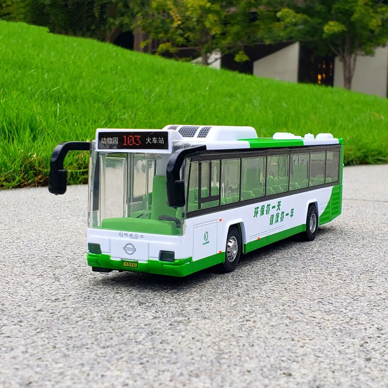 Electric Toy Tourist Traffic Bus Alloy Car Model Diecast Simulation Metal Toy City Tour Bus Model With Sound and Light Kids Gift