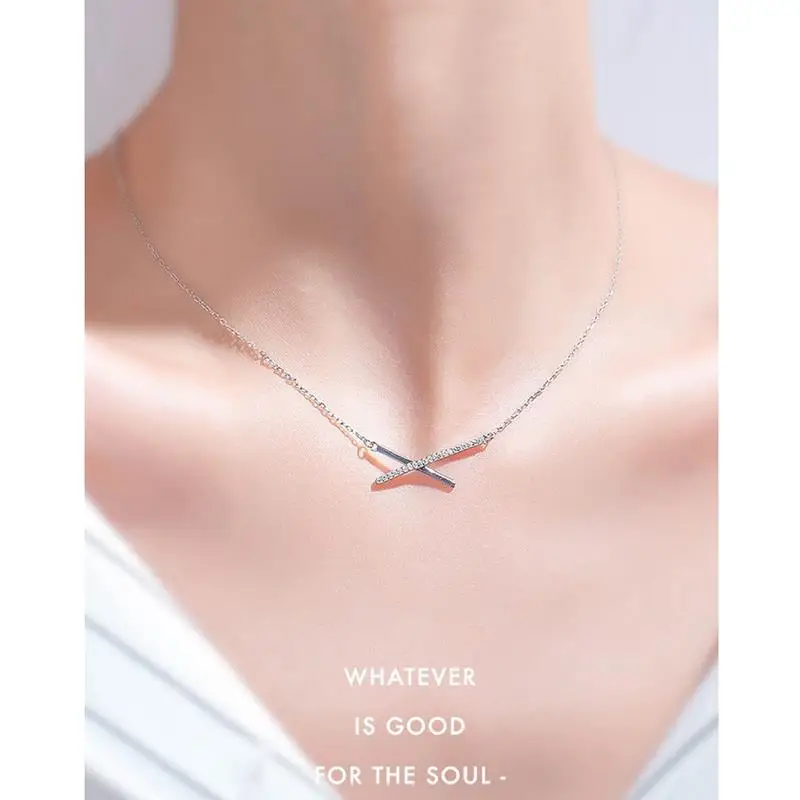 2021New Simple Tiny Fashion Chain V Pendant Necklaces Classic Girls Silver Jewelry For Women Gifts