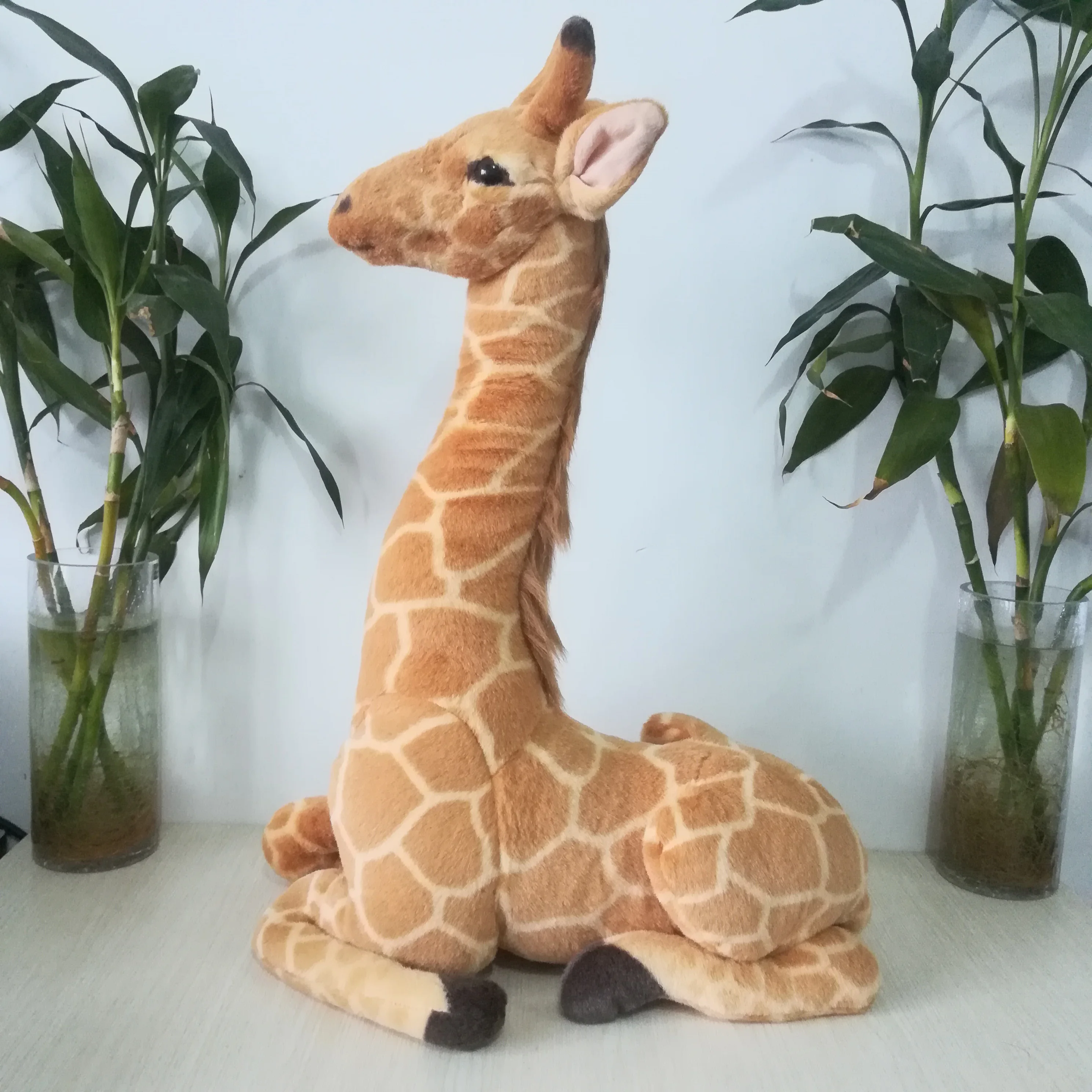 lifelike Kneeling giraffe plush toy large 63x45cm soft doll home decoration birthday gift h2896