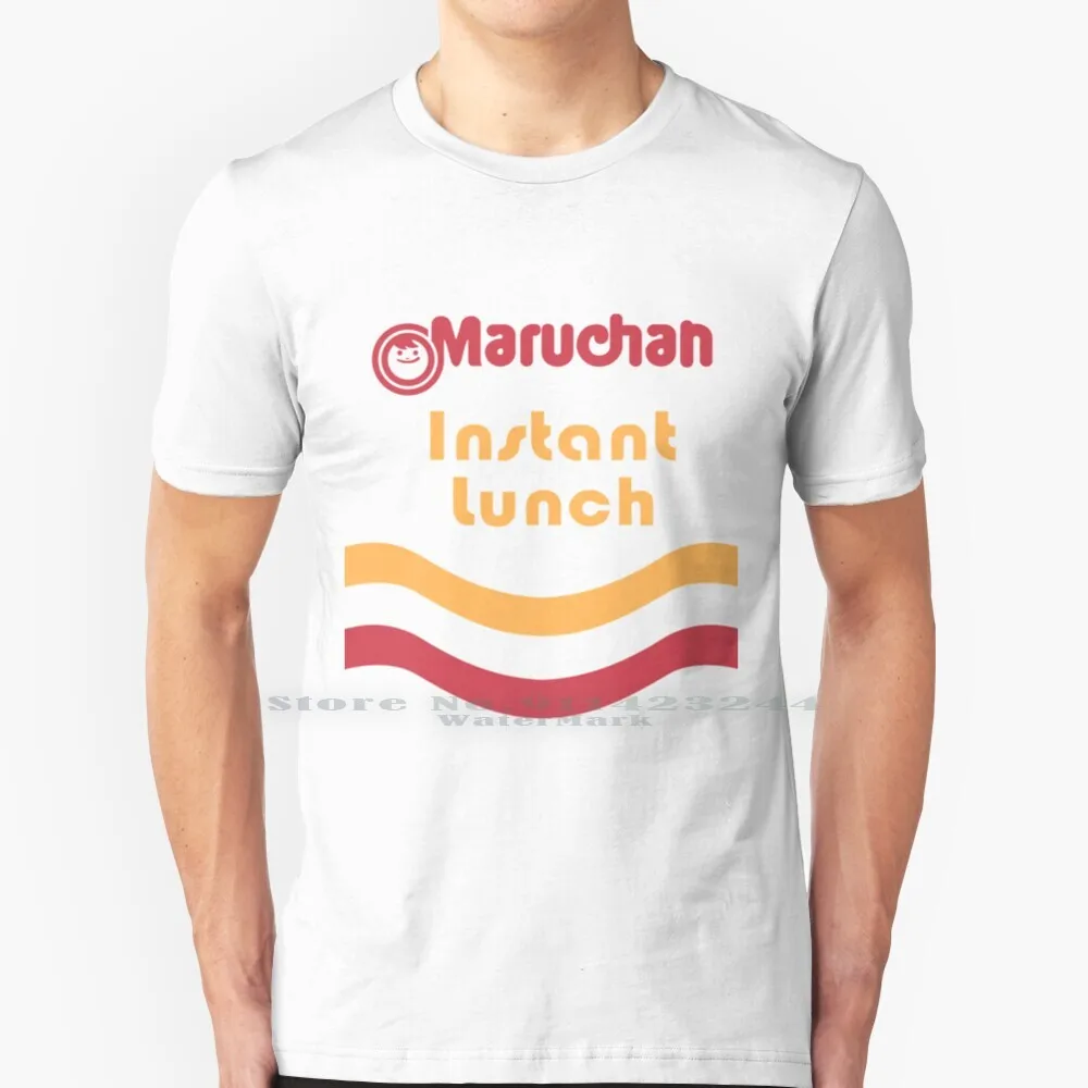 Maruchan Instant Lunch T-Shirt reine Baumwolle Maruchan Instant Lunch Ramen japanische Linien Kurven Logo Gag Cup Nudeln Essen