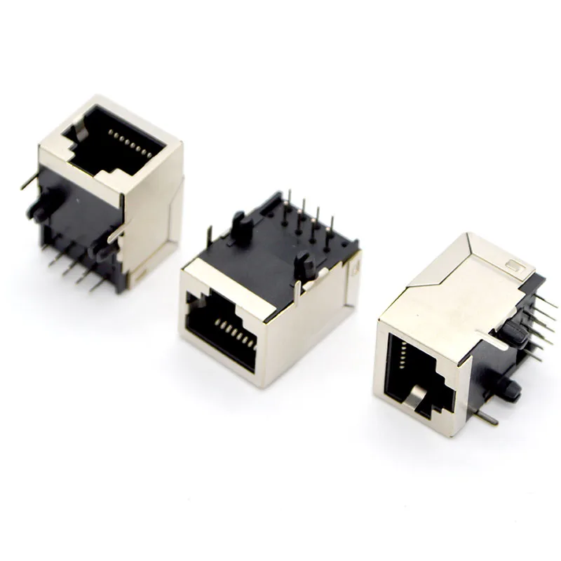 GONGFENG 100pcs  New Connector RJ45 59 Crystal Head Female Seat 8P8C RJ45 L=21mm Socket Without lamp Wholesale