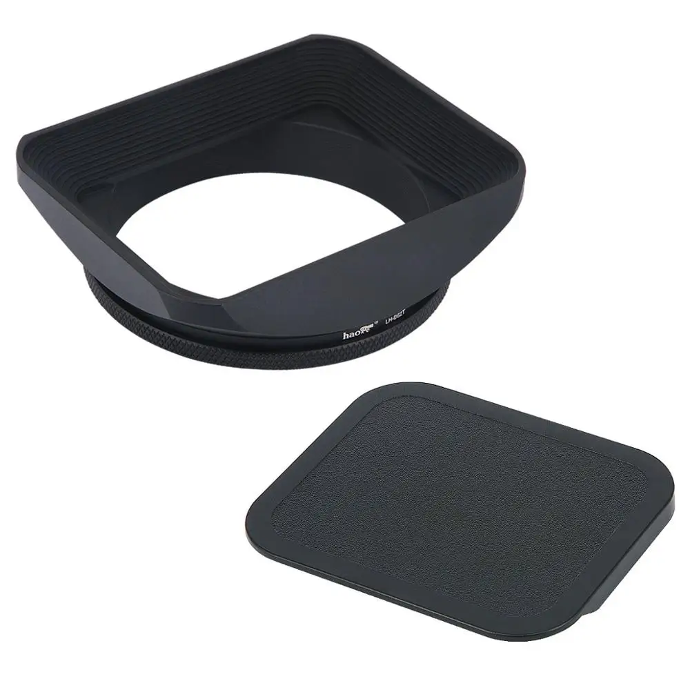 Haoge 62mm Square Metal Lens Hood with Cap for 62mm Canon Nikon Leica Zeiss Nikkor Fuji Lens and 62mm Filter Thread Lens