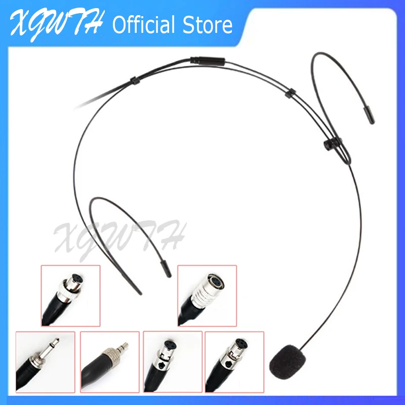 Electret Condenser Headset Microphone Headworn Earset Over Ear Mic for Shure Sennheiser AKG MiPro Audio Technica Wireless System