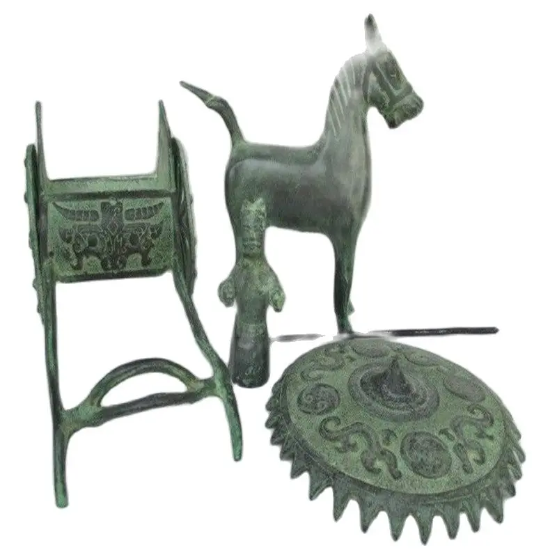 China's Tibet Bronze Antiques Collection. Statue Of A Cart