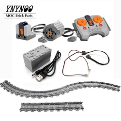 Expert Power Function Supply Motors and Flexible Train Track fit for 10194 Emerald Train Set City Series MOC Building Blocks Toy