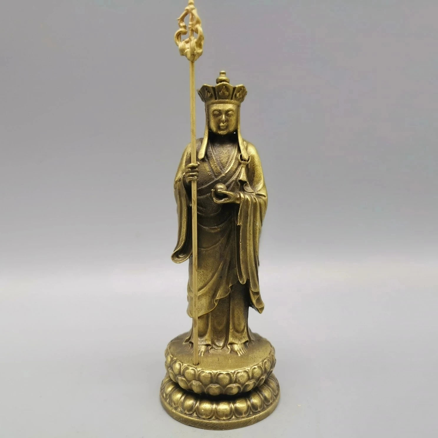 

Китайская буддистская латунная статуя Будды Ksitigarbha Bodhisattva TangSeng