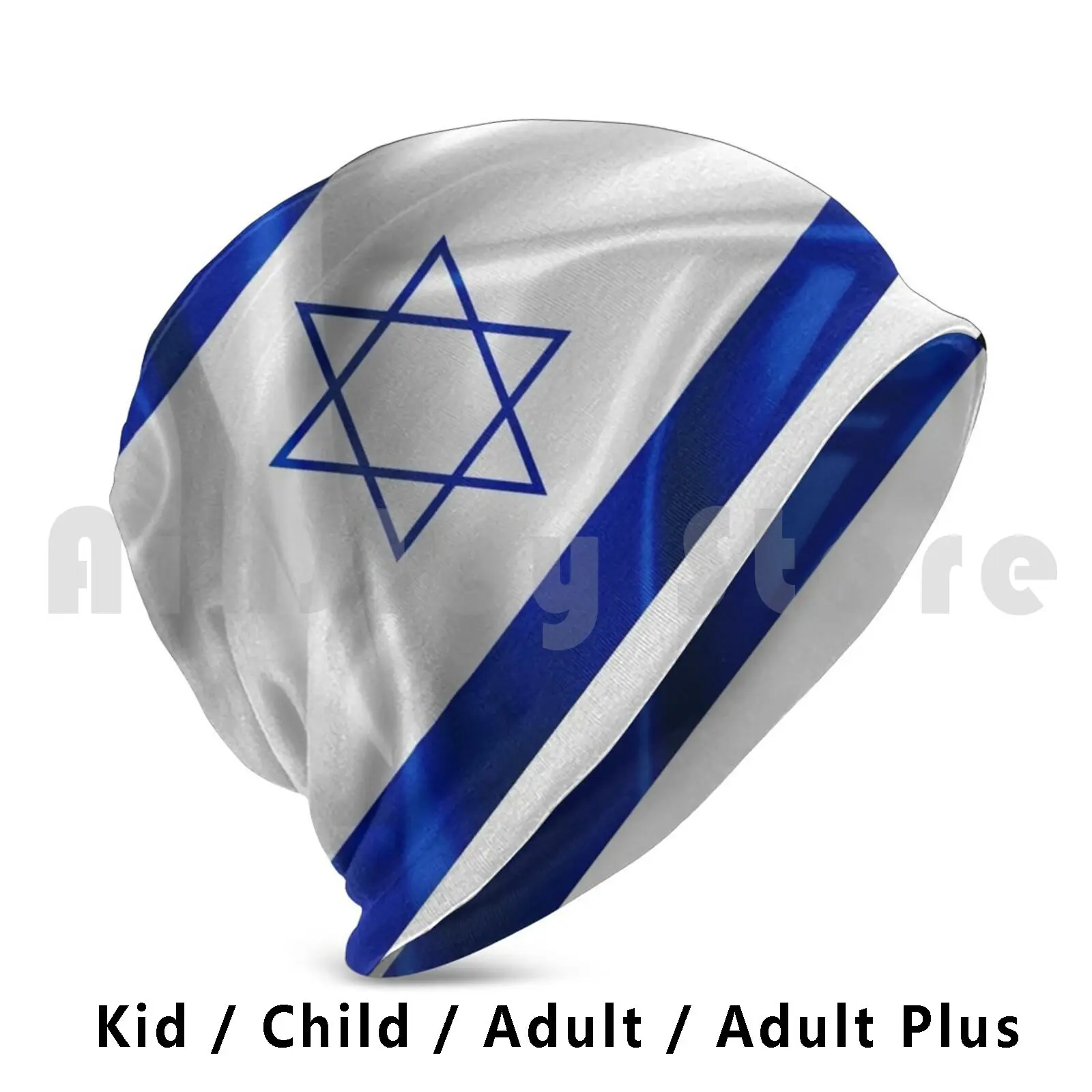 Israel Beanies Knit Hat 1403 Beanies Print Israel Flag Banner Country Land Nation People Home Pride Proud Patriot