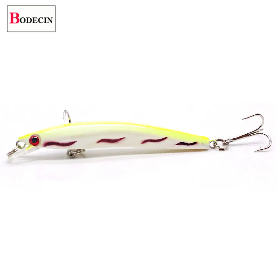 Wobbler Minnow Floating Hard Plastic Artificial Bait For Fishing Lure Tackle Bass 8cm 3d Eyes Topwater 2 Fish Hook Crankbait 1pc