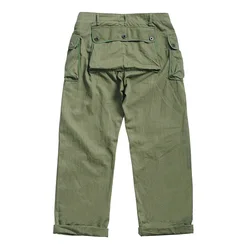 P44-0001 World War 2 Us Military Style Usmc Hbt Trousers Mens Cotton Vintage Slim & Straight Fitting Casual Pants