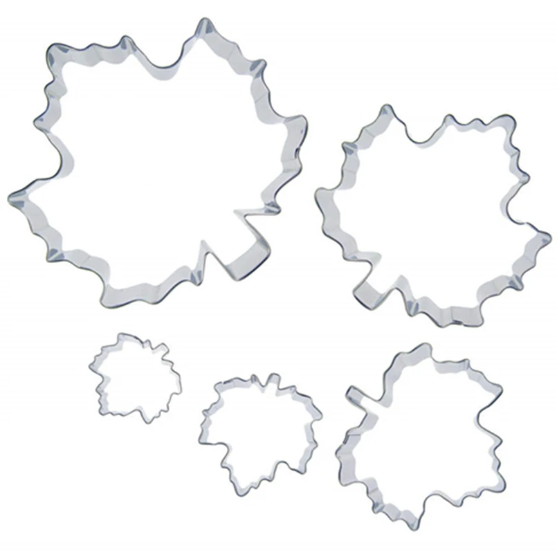 Five Pieces Of Maple Leaf Cookie Cutters Baking Molds,Autumn Leaves Cake Decorating Fondant Tools,Direct Selling