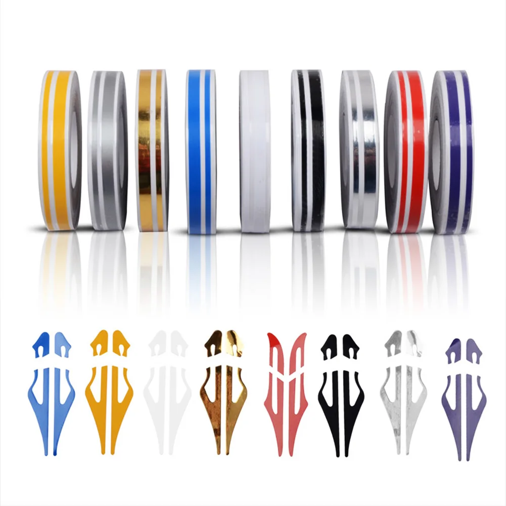 9.8M Pin Stripe Ribbon Sticker Bumper Car Body Stickers Multicolor Double Line Motorcycle Car Styling Decoration Accessories