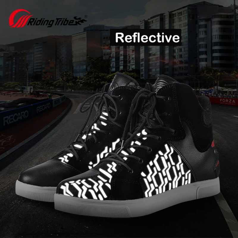 Riding Tribe New Motorcycle Boots Men Casual Shoes Leather Moto Biker Riding Boots Summer Breathable Motorbike Racing Shoes images - 6