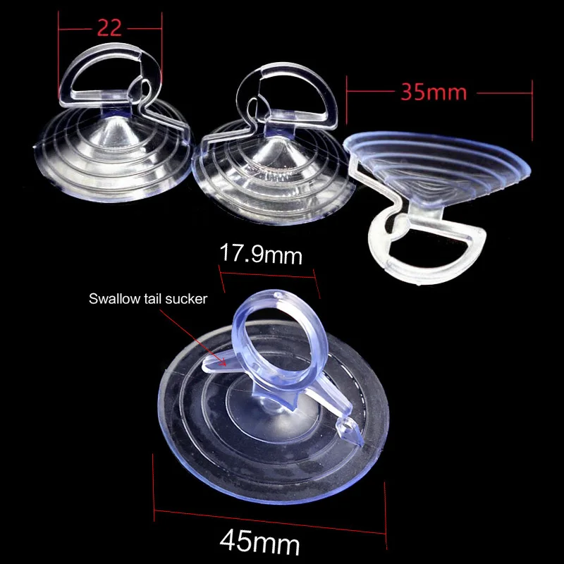 10Pcs Car Glass Windshield Sunshade Suction Cups Small PVC Sucker Car Window Suction Cup Hooks 35/45mm for Automotive Visor