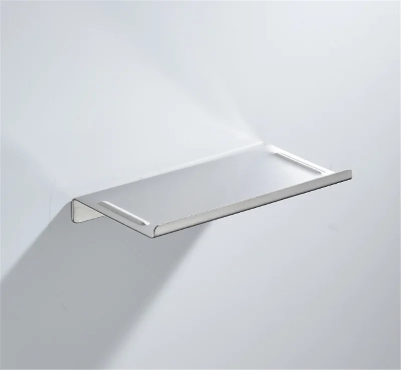 Bathroom Shelf Chrome Square Shelf Caddy Bathroom Space Stainless Steel Toilet Storage Mobile Phone Holder