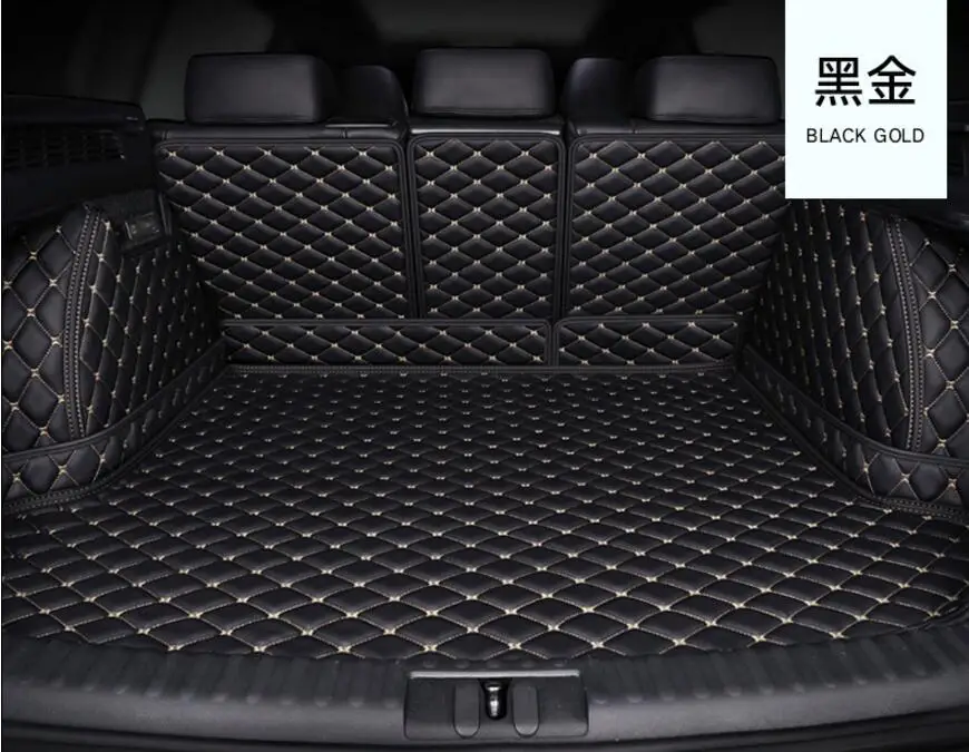 Car Embroidery Leather Full Rear Trunk Tray Liner Cargo Mat Floor Protector Foot Pad Mats For TOYOTA RAV4 2013-2018