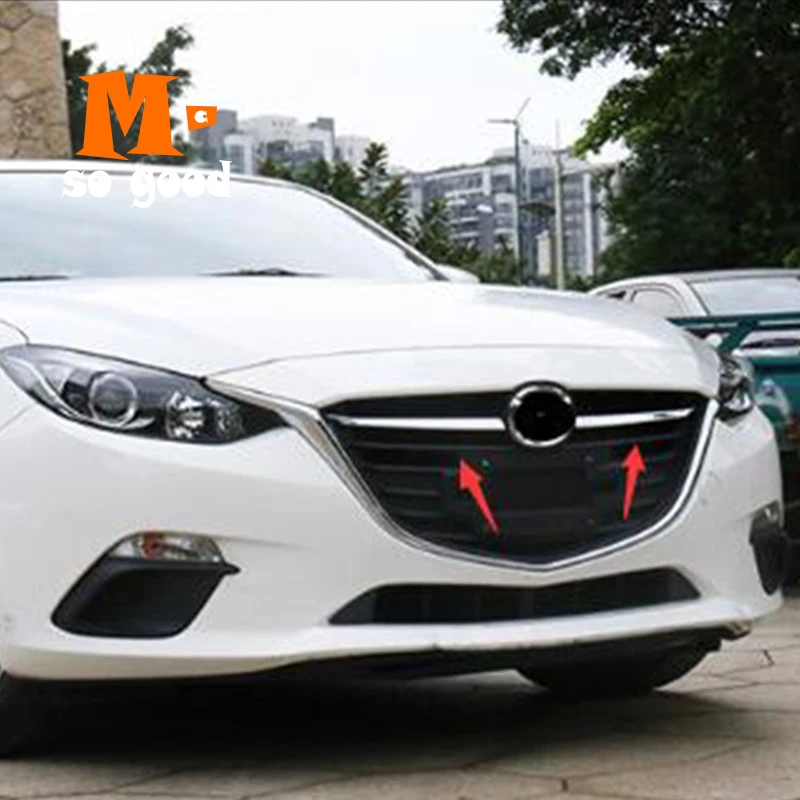 2017 2018 For Mazda 3 Axela Car ABS Chrome Head Grille Fence Decoration Strip Frame Cover Trim Car Exterior Sticker Accessories