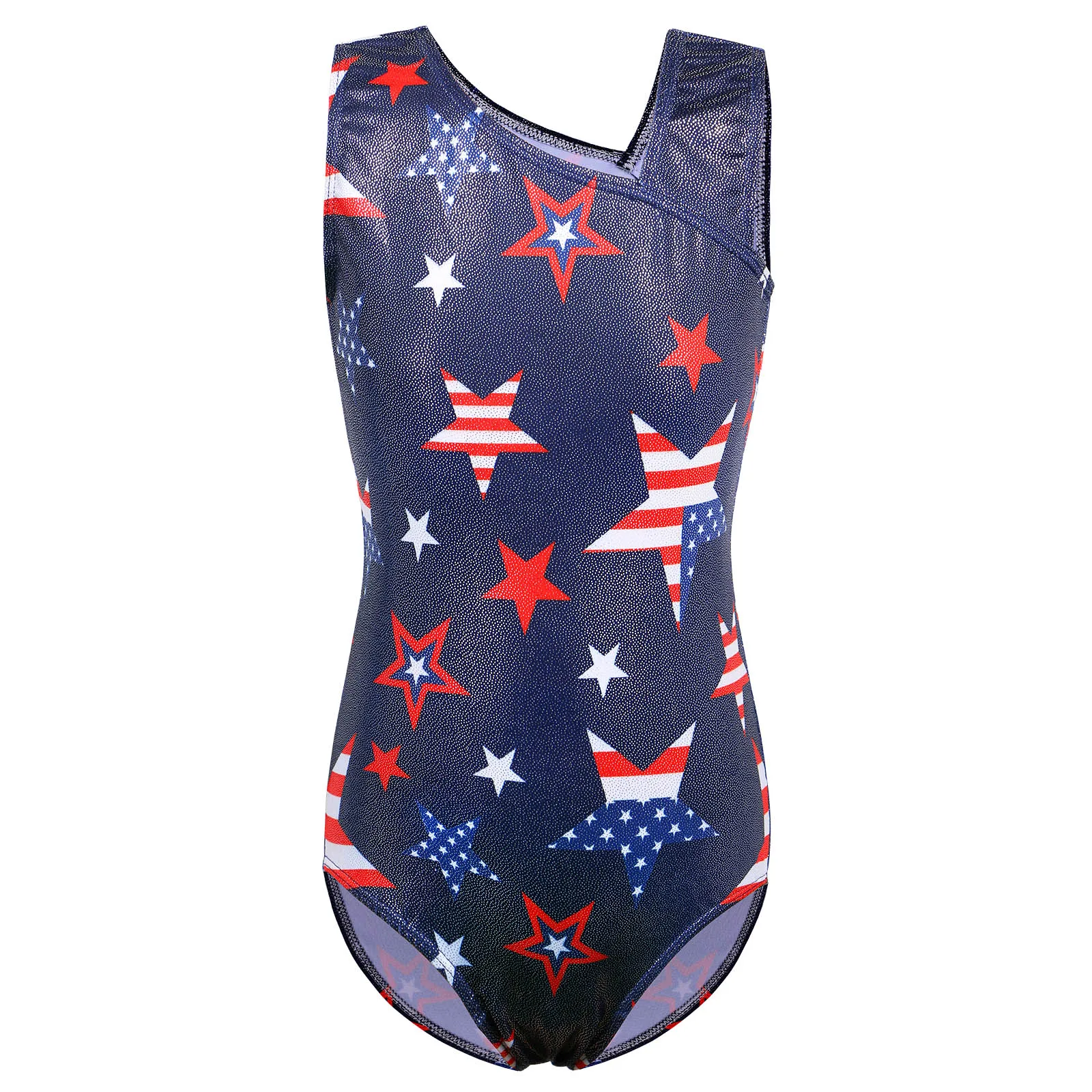 BAOHULU Toddler Girls Leotards Sleeveless Kids Skate Gymnastics Leotard Jumpsuit Star Print Acrobatics for Girls Dance Wear