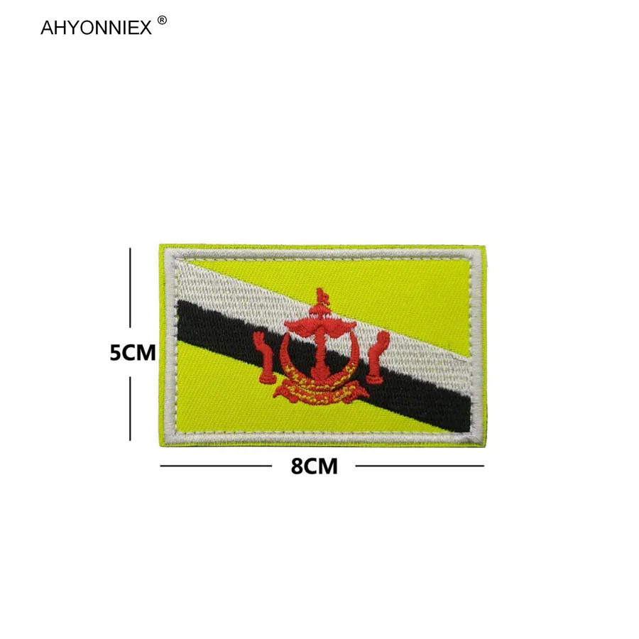 AHYONNIEX 1PC Kuwait Brunei Sri Lanka Maldives Country Flag Patches Armband Backpack Stickers Clothes Badge DIY Applique