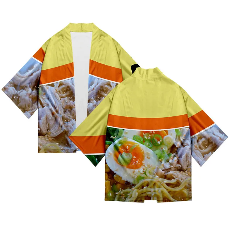 

Japan Ramen Noodle Soup 3d Print Kimono Shirt Costume Fashion Men Seven Point Sleeve Tops Cardigan Jackets Streetwear Plus Size