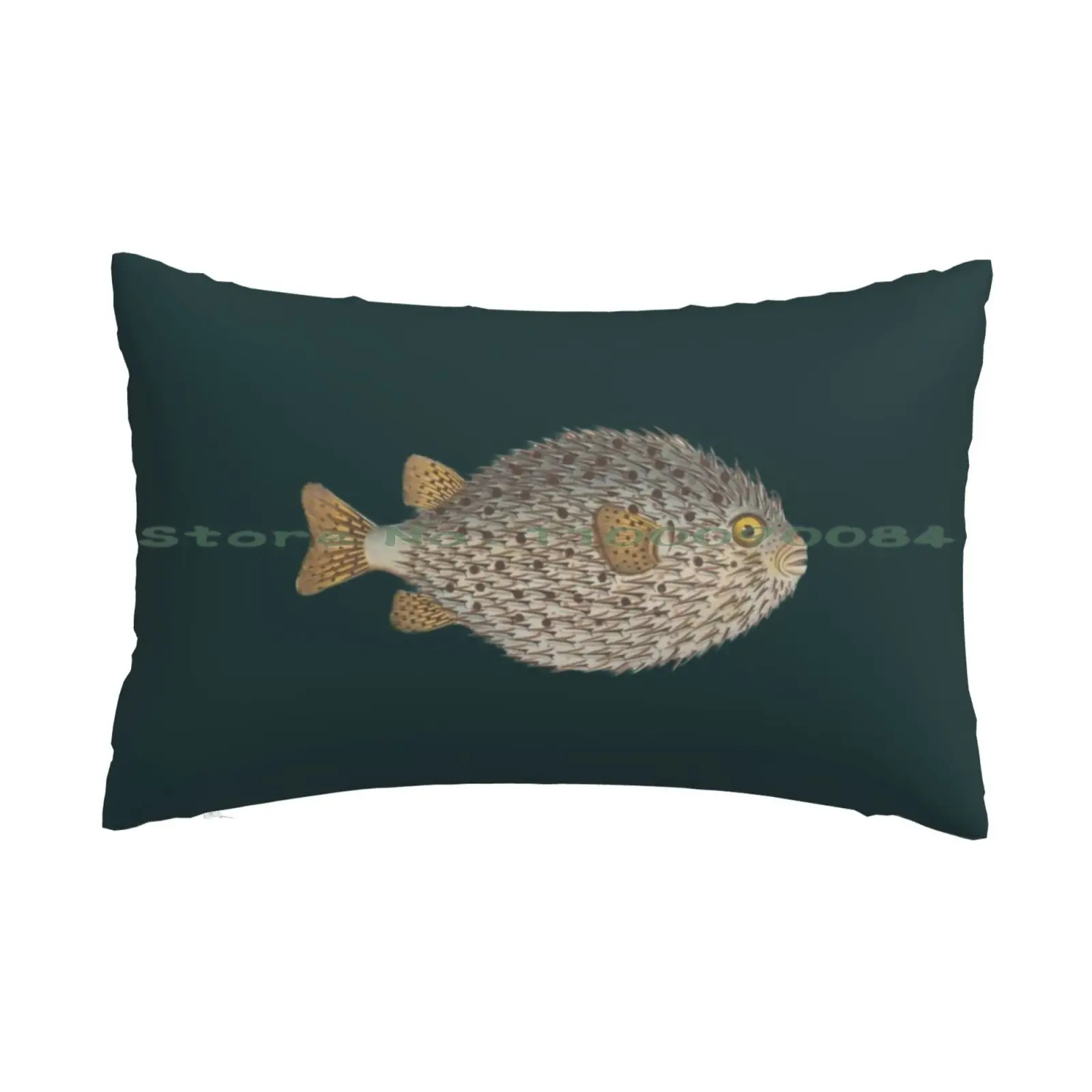 Pufferfish Vintage Fish Marine Biology Natural History Scientific Illustration Pillow Case 20x30 50*75 Sofa Bedroom Pufferfish