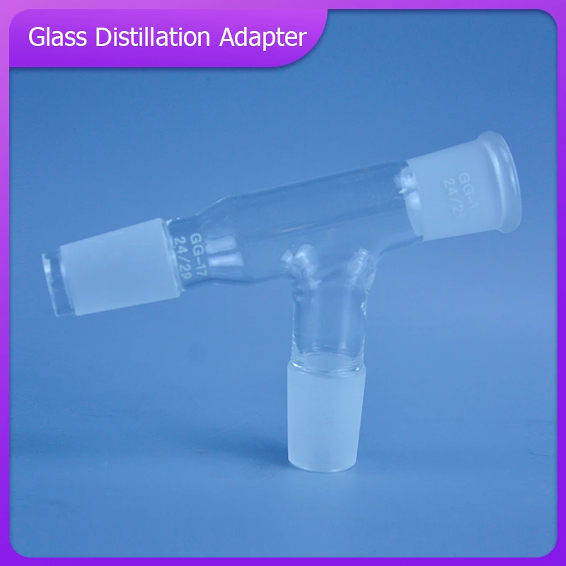 Glass Distillation adapter,Distilling Head,Standard Ground Mouth.Standard mouth 24/29 ,Used for distillation unit