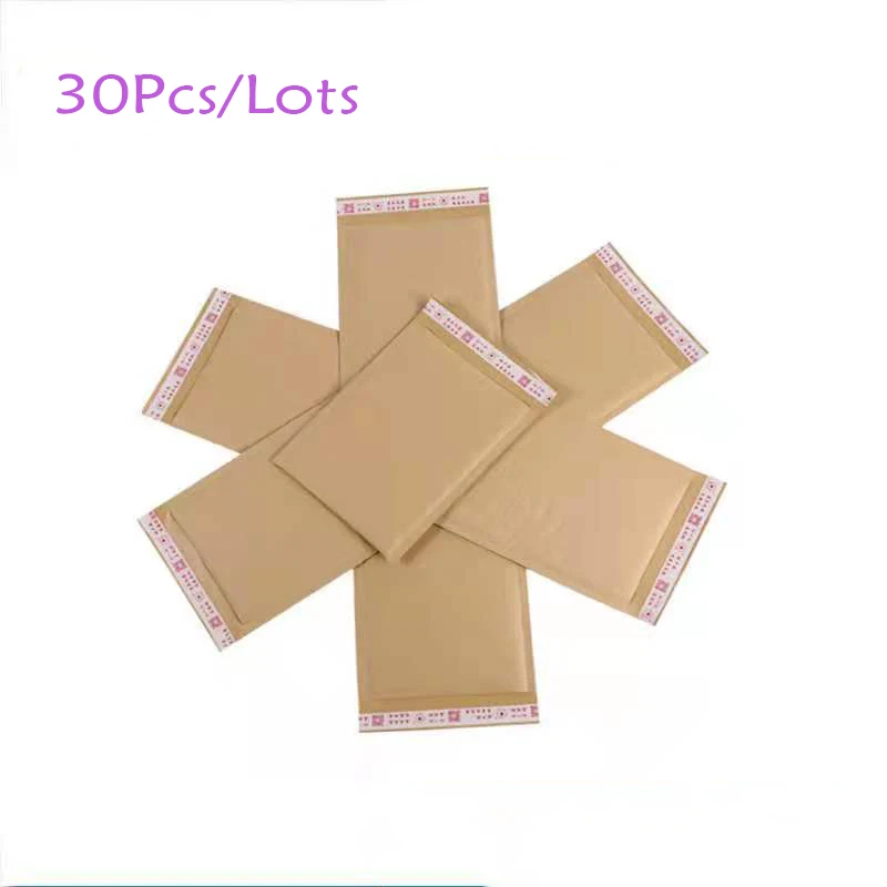 30Pcs/Lots 12 Sizes Kraft Paper Bubble Envelopes Bags Shockproof Bubble Mailers Padded Shipping Envelope With Bubble Mailing Bag