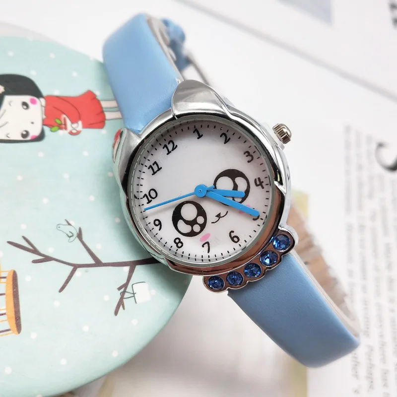 Children Cartoon Watch Girl\'s Quartz Watch Primary School Boy\'s Cute Leather Belt Simple Crystal Clock Baby Gifts Droppshipping