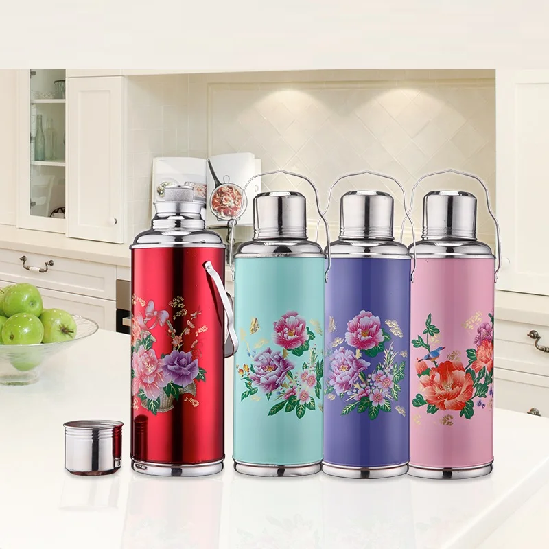 1.2L Retro Travel Thermosflask Thermos Water Coffee Bottle Stainless Steel Coffee Cup Mug Teapot Heat Cold Preservation