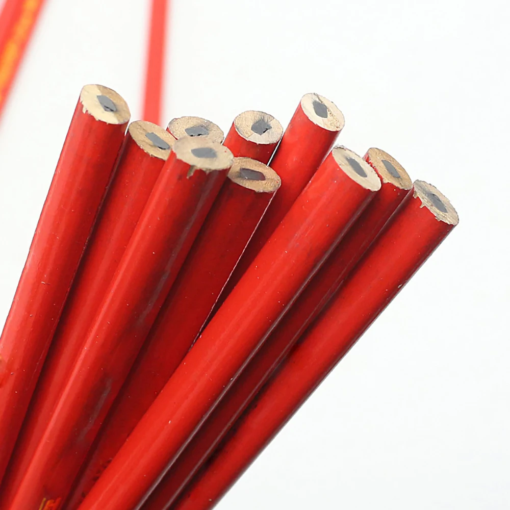 Lápices para carpinteros, 10 piezas, para bricolaje, carpintería, negro, núcleo grueso, pluma de marca aplanada, papelería de oficina
