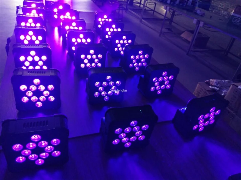 

12x18 Вт 6 в 1 rgbwa uv dj led батарея par Светильник беспроводной dmx Американский led тонкий par сценический вечерние светильник для свадьбы