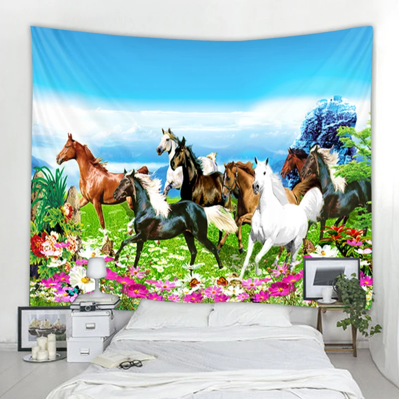 Mercedes-Benz Horse Decoration Tapestry Mandala Decoration Tapestry Bohemian Hippie Decoration Tapestry Bedroom Wall Tapestry