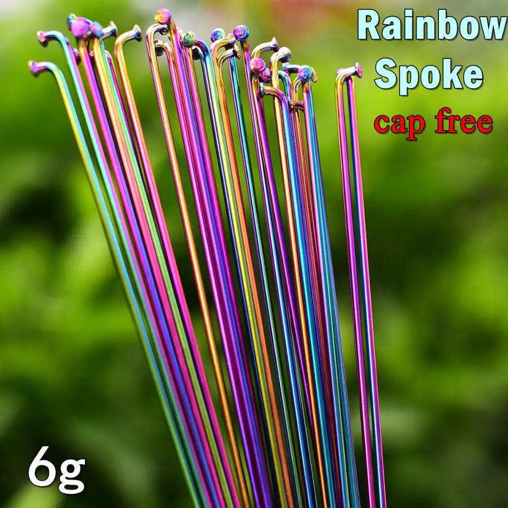 14G Mountain Road Bike Bicycle Rainbow Spoke Wire Vacuum Plating Rainbow 304 stainless steel 26 27.5 29 inch Spokes 259-293MM