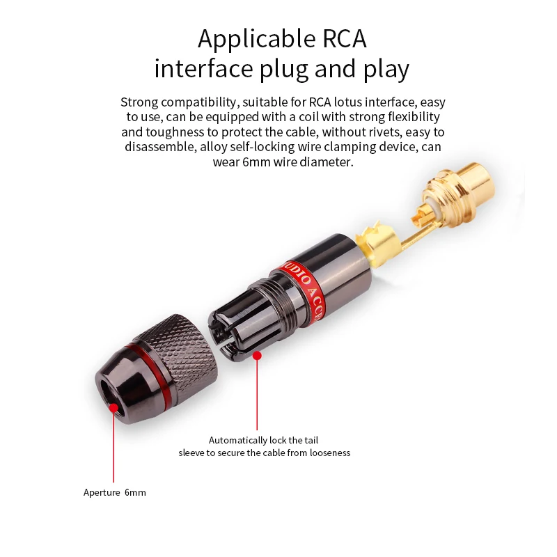 4pcs 24k connettore RCA femmina placcato in oro connettore cavo Audio adattatore RCA femmina per connettori Audio Video fai da te connettori spina Rca