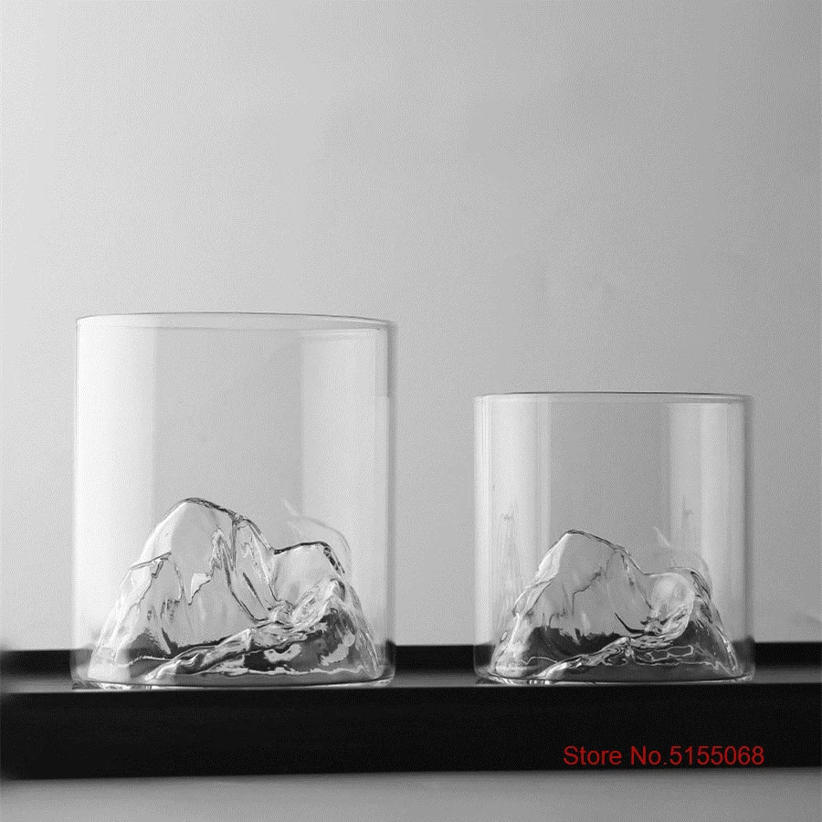 Large 3D Mountains Japanese Whisky Glasses Old Fashioned Whiskey