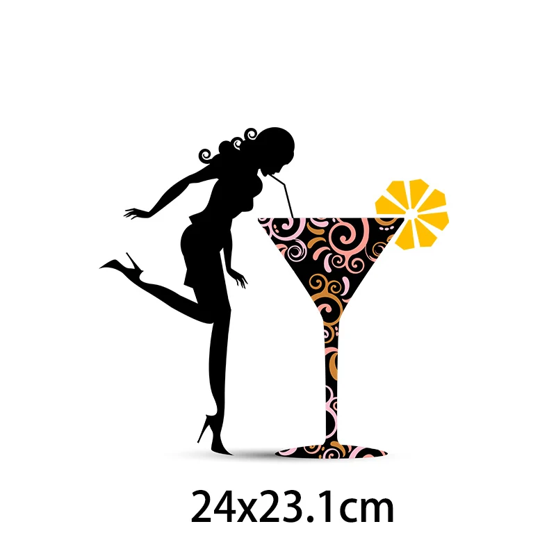 Fashion Dress Girl Iron On Heat Transfer VOGUE Lady Thermal Hot Vinyl Stickers T-shirt Clothes DIY Patches For Clothing Sticker